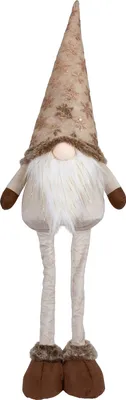 Produktbild von Weihnachten Deko Wichtel ausziehbare Beine 30-55cm (50-75cm) groß Figur braun Glitzer