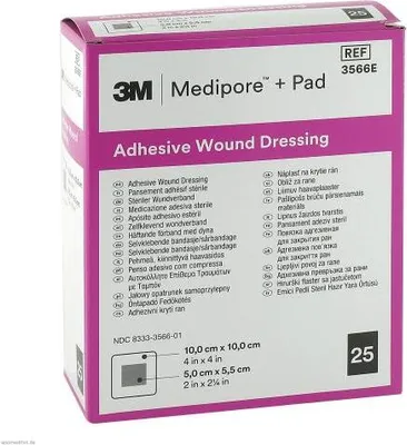 Produktbild von 3M™ Medipore™ + Pad,Verbandgröße: 10 cm x 10 cm | Packung (25 Stück)