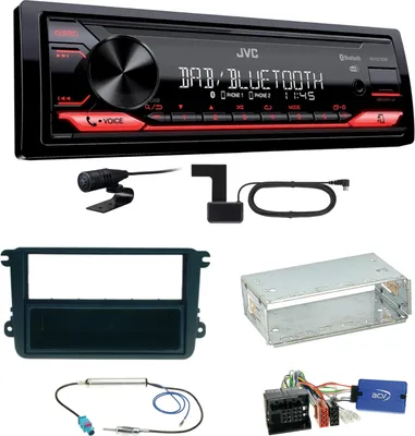 Produktbild von JVC KD-X272DBT DAB+ Bluetooth Einbauset für Golf 5 6 Passat 3C CC B7 Touran