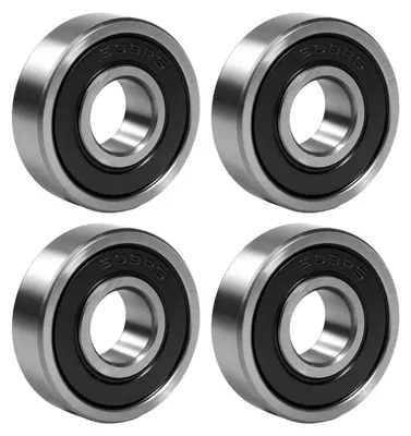 Obrázek produktu pro Kuličková ložiska 609RS, rozměry 9x24x7 mm, standard ABEC 9, s těsněním 2RS, 4 kusy, pro skateboard, elektrický skateboard, vyrobená z uhlíkové oceli