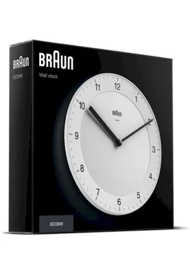 A product box for a Braun wall clock.