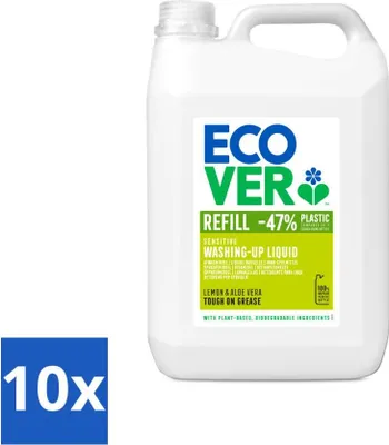 Produktbild von Ecover - Geschirrspülmittel - Zitrone & Aloe Vera - 5 Liter - Vorteilspack - 10 Stücke