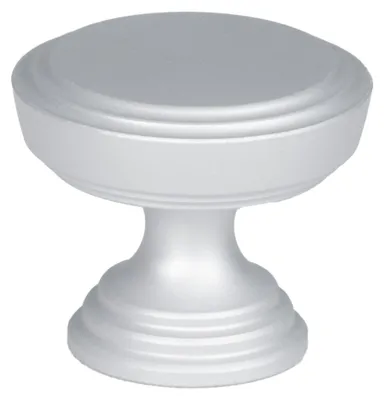 Immagine prodotto di Pomello per mobili retrò rotondo da 30 mm, argento satinato opaco, metallo, con vite di montaggio inclusa
