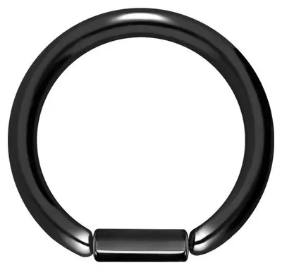 Produktbild von Intim-Piercing, Septum Piercing Chirurgenstahl Stabverschlussring  Schwarz Innendurchmesser: 8mm + Stabstärke: 1,2mm