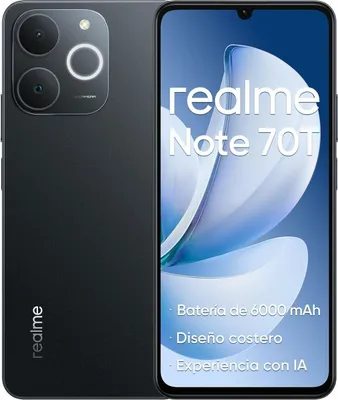 Obrázek produktu pro realme Note 70T, 17,1 cm (6.74"), 4 GB, 256 GB, 50 MP, Android 15, Černá