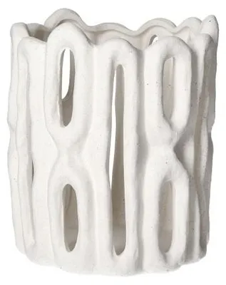 Obrázok produktu pre Pomax, svietnik Cadiz, keramika, biela, priemer 19 cm, výška 22 cm