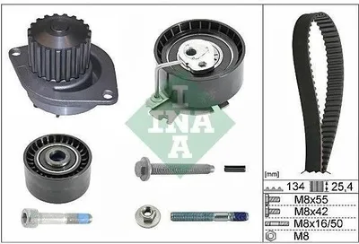 Produktbild von INA Zahnriemensatz + Wasserpumpe für Citroen Peugeot 1,6