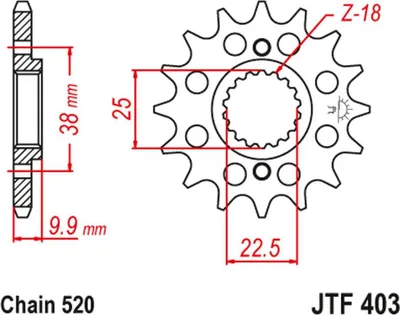 Obrázek produktu pro JT Ritzel 15T 520 JTF403.15