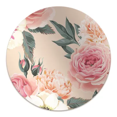 Produktbild von Rundmatte - Stuhlunterlage Bürostuhlunterlage - Rund Ø 100 cm - Bodenmatte - Fußmatte - Pastellblumen