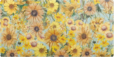 Produktbild von Blumenwiesenmuster– Schreibtischunterlage – Schreibtisch Tischunterlage – 100x50 cm – Unterlage Groß Schreibtischmatte