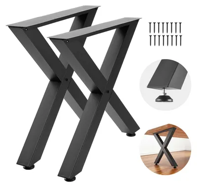 Immagine prodotto di VEVOR Set di 2 pattini per tavolo 790x750 mm, base a X per tavolo 1000 kg, gambe Acciaio al carbonio, piedini per mobili, struttura per tavolo, piedini per scrivanie, tavolini da salotto, tavoli da pranzo, nero