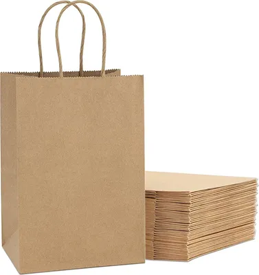 Produktbild von 24 Stück papiertüten aus kraftpapier,26*12*33cm, papiertüten mit henkel,papiertüten Natur,papierbeutel braun,tüten Papier,kraftpapiertüten,papiertüten zum basteln,geschenktüten Papier Geburtstag