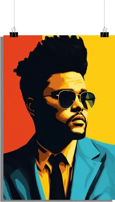 Produktbild von Musik Poster - The Weeknd Poster - Sonnenbrillen Poster - Pop Art Poster - 61x91cm - Perfekt zum Einrahmen