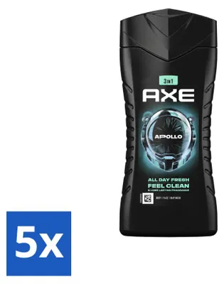 Zdjęcie produktu dla 5 sztuk żelu pod prysznic Axe 3-w-1 Apollo, z szałwią i cedrem, 250 ml - zestaw ekonomiczny