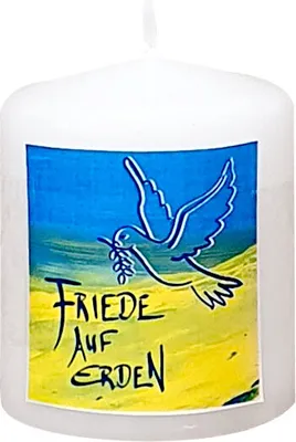 Produktbild von Friedenskerze "Friede auf Erden" Elfenbein 60 x Ø 50 mm, 1 Stück