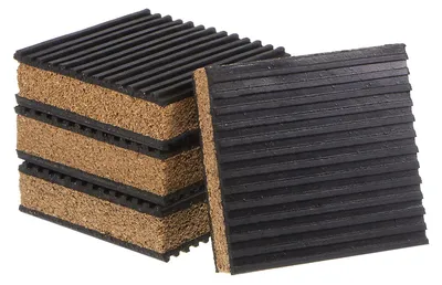 Anti-Vibrations-Gummipads, 4 Stück, 7 x 7/8 Zoll, mit Kork, rutschfest