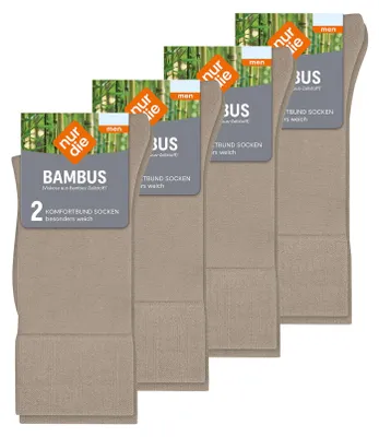 Produktbild von NUR DIE Herren Freizeitsocken Bambus Komfortbund 8-Pack beigegrau - Größe 43-46