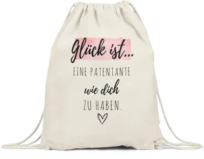 Produktbild von Glück Ist Eine Patentante Wie Dich Zu Haben Turnbeutel Gymsack  Geschenk Danke Sagen Patenkind