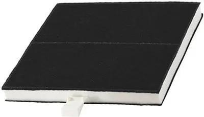 A single carbon filter for a range hood, shown from a slightly elevated diagonal angle.