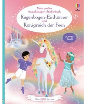 Immagine prodotto di Mein großes Anziehpuppen-Stickerbuch: Regenbogen-Einhörner und Königreich der Feen