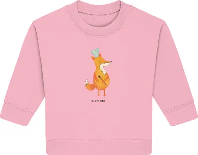 Produktbild von Mr. & Mrs. Panda Organic Baby Pullover Fuchs Koch 12. - 18. Monat - Baumwolle Pink - Geschenk, Chefkoch, Bäcker, Bullover, Hungrig, Spruch Lustig