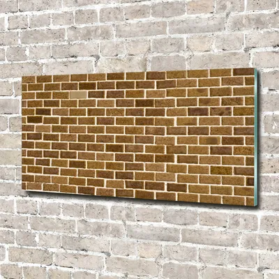 Produktbild von Tulup Glas-Bild -140x70- Wandkunst Dekorative Wand für Küche & Wohnzimmer - Sonstige - Backsteinmauer - Braun