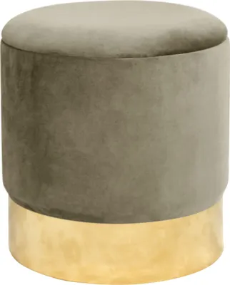 Produktbild von Pouf AKORD GOLDEN aus Samtstoff mit Stauraum in Beige Höhe 40 cm