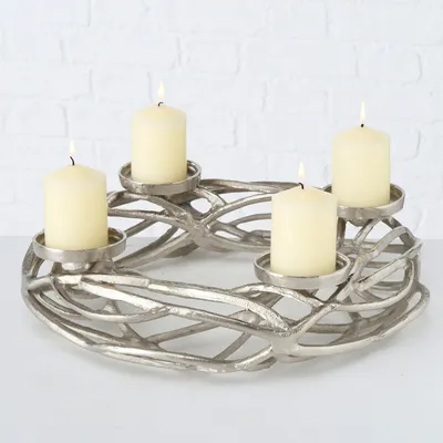 Produktbild von Kerzenleuchter Ringval Adventskranz Aluminium Silber Ø 40 cm