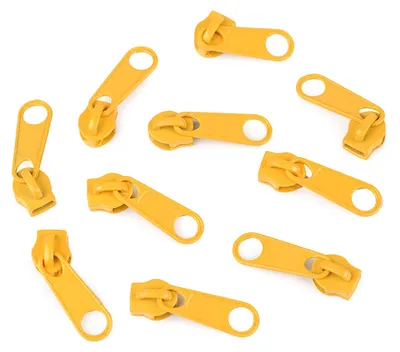 10 Reißverschluss Zipper für Endlosreißverschluss, 3mm, sonnengelb