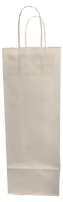Produktbild von Papiertragetaschen für Flaschen 14x8x39cm Weiß (50 Stück) [PAWF1439W]