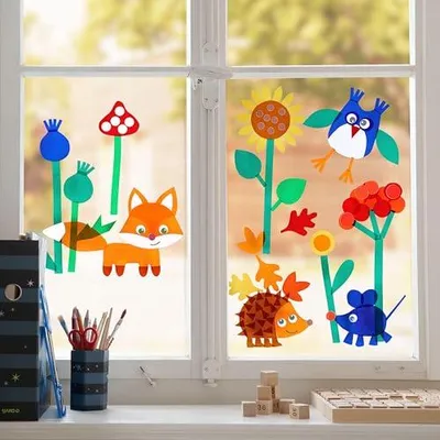 Produktbild von Bastelset - Fensterbild Hallo, Waldtiere!