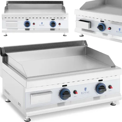 Obrázek produktu pro Expondo Royal Catering dvojitý plynový gril – 60 x 40 cm – hladký – 2 x 3 100 W – zemní plyn – 20 mbar