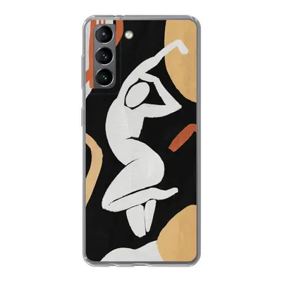 Produktbild von MuchoWow® Handyhülle Schutzhülle Hülle für Samsung Galaxy S21 Frau - Silhouette - Grau Silikon Softcase Handy Hülle - Softcase