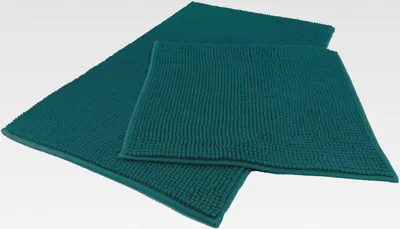 Produktbild von ® Badvorleger Chenille Super Flauschig Saugstark Badteppich Badematte  Typ771 Smaragd Set 45x50 / 50x80 cm