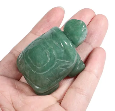 Produktbild von Handgefertigtes Schildkröten-Dekor aus grüner Aventurin-Perlen