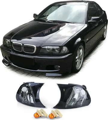 Produktbild von Klarglas Blinker Schwarz Smoke passend für BMW 3er E46 Coupe Cabrio 01-03