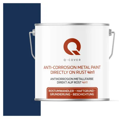 Produktbild von ANTIKORROSION METALLFARBE | DIREKT AUF ROST 4 IN 1 Kobaltblau RAL 5013 5L SATIN ANTI-ROST METALLSCHUTZLACK METALLLACK