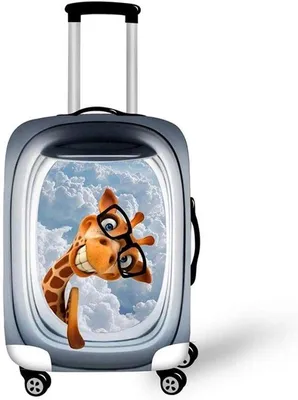 Image de Housse de protection élastique et lavable pour valise, taille XL (73–81 cm), en polyester-Élasthanne. Étui de protection en forme de dessin animé 3D pour valises de voyage
