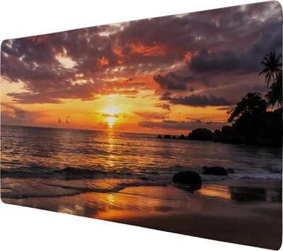 Produktbild von Sonnenuntergang am Meer Schreibtischunterlage 69x31cm XXL Mauspad