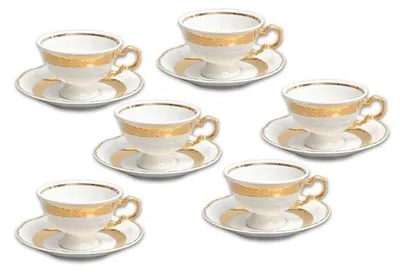Produktbild von Thun 1794 Marie Louise, Teetassen und Untertassen, 230 ml, Gold, Thun, 6 Stück