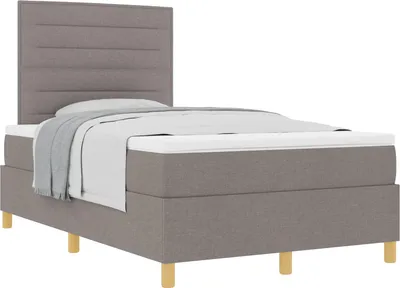 Zdjęcie produktu dla Łóżko sprężynowe z materacem Ciemnoszary 120 x 200 cm tkanina