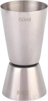 Produktbild von 304 Edelstahlweinwerkzeugmessung Tasse Doppelcocktail Jigger Bar wiederverwendbare Verpackung (große 50/25cc)
