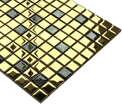 Produktbild von Mosaik gold glänzend "GOLD-804", Wandfliese Mosaik gold 30 x 30 cm