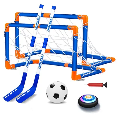 Produktbild von Schwebender Fußball Luftkissen-Fußball - 3-in-1 Hockey-Set - LED-Fußball - Für Kinder von 3 bis 12 Jahren