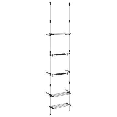 Immagine prodotto di Rastrelliera Telescopica Giardino 3 Ripiani Argento Alluminio