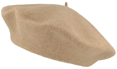 McBurn große Baskenmütze aus 100% Wolle angenehm weich in 44 beige mel.