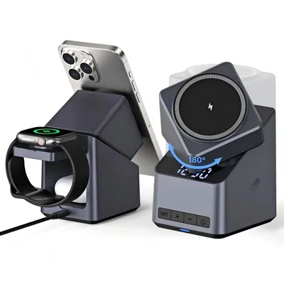 Produktbild von ladestation,4 in 1 Induktive Ladegerät,Wireless Charger Induktions Induktions-Ladegerät Verfügbar für iPhone 16/15/14/13/12 Serie, Apple Watch, AirPod