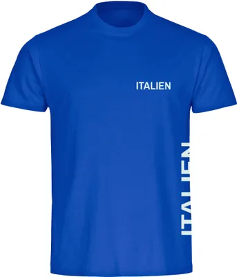 Produktbild von multifanshop Kinder T-Shirt - Italien - Brust & Seite, blau, Größe 164