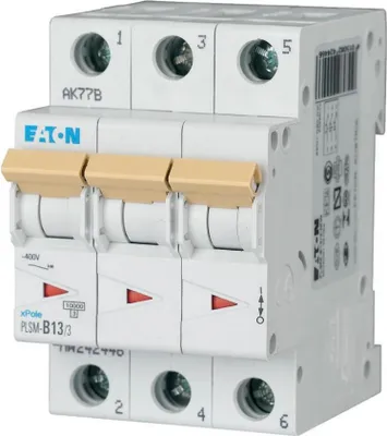 Produktbild von Eaton LS-Schalter 10kA C 13A/3pol 3TE Eaton PLSM-C13/3-MW, 1 Stk.