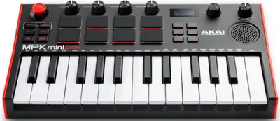 Produktbild von AKAI MPK Mini Play MK3 Steuerungstastatur Kontroler MIDI USB Schwarz  Rot